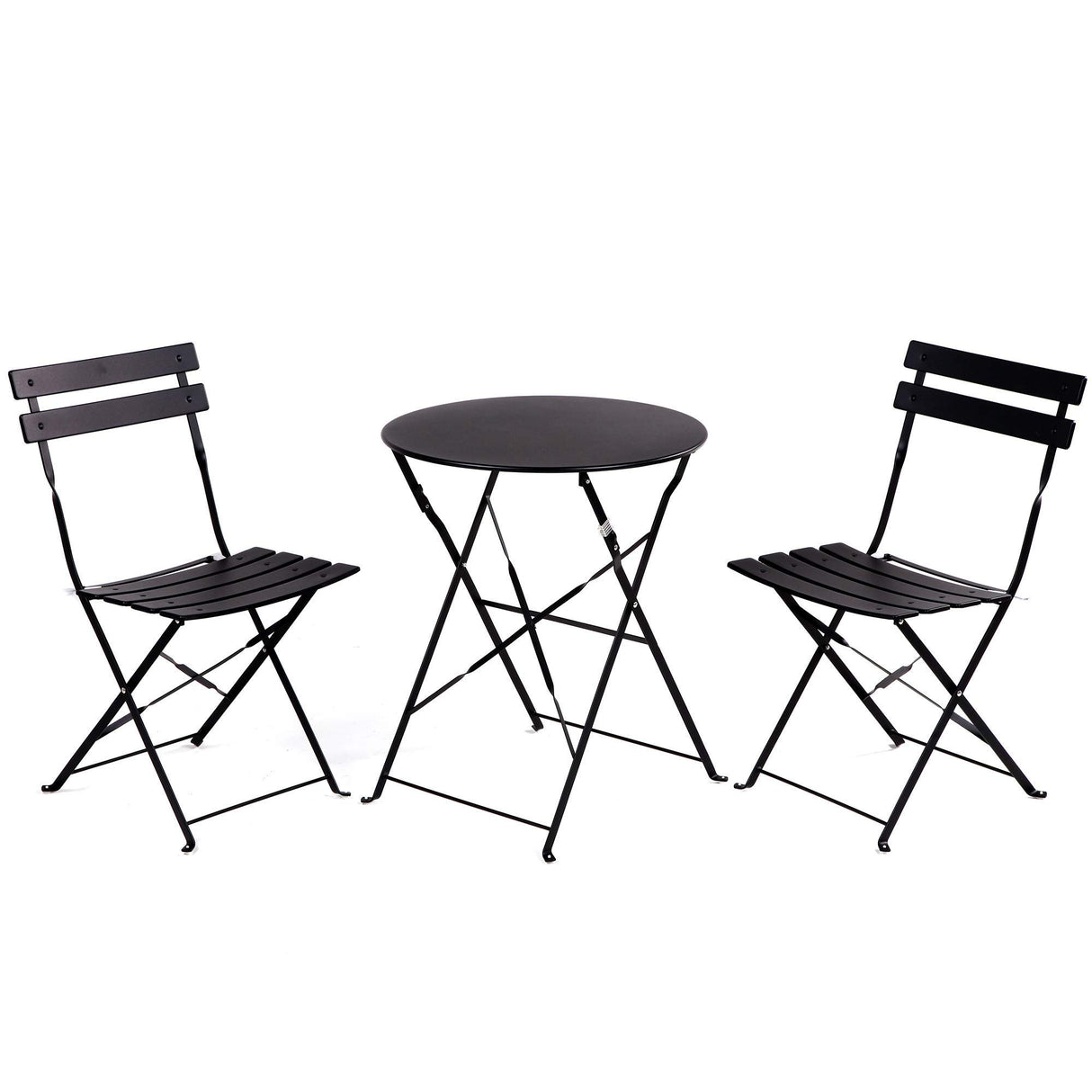 Premium Frame Patio Bistro Set, Folding Outdoor Patio Furniture Sets, 3-Piece Patio Set