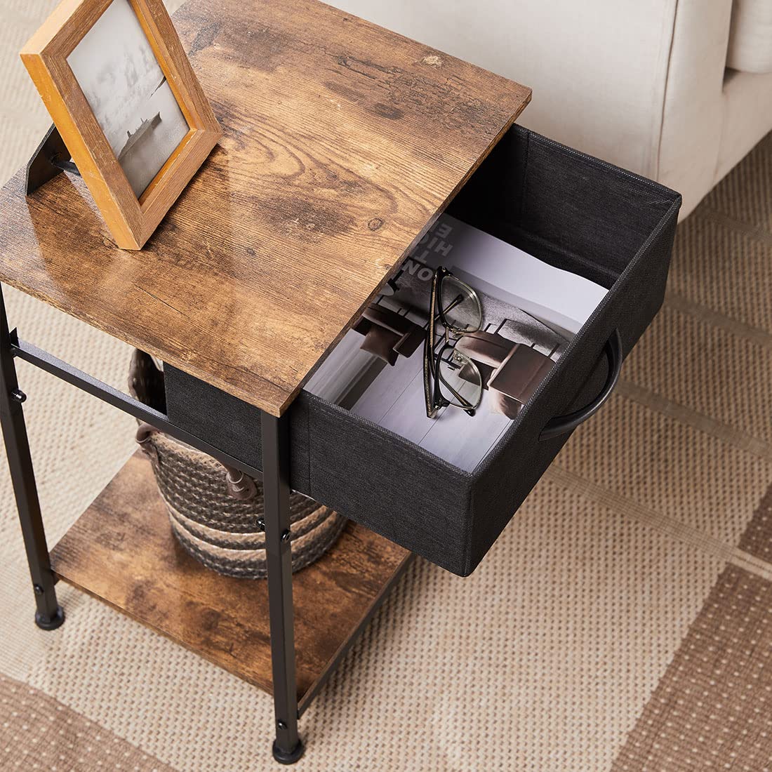 Nightstand Set of 2, Bedside Table End Table for Bedroom Dorm Nursery Living Room