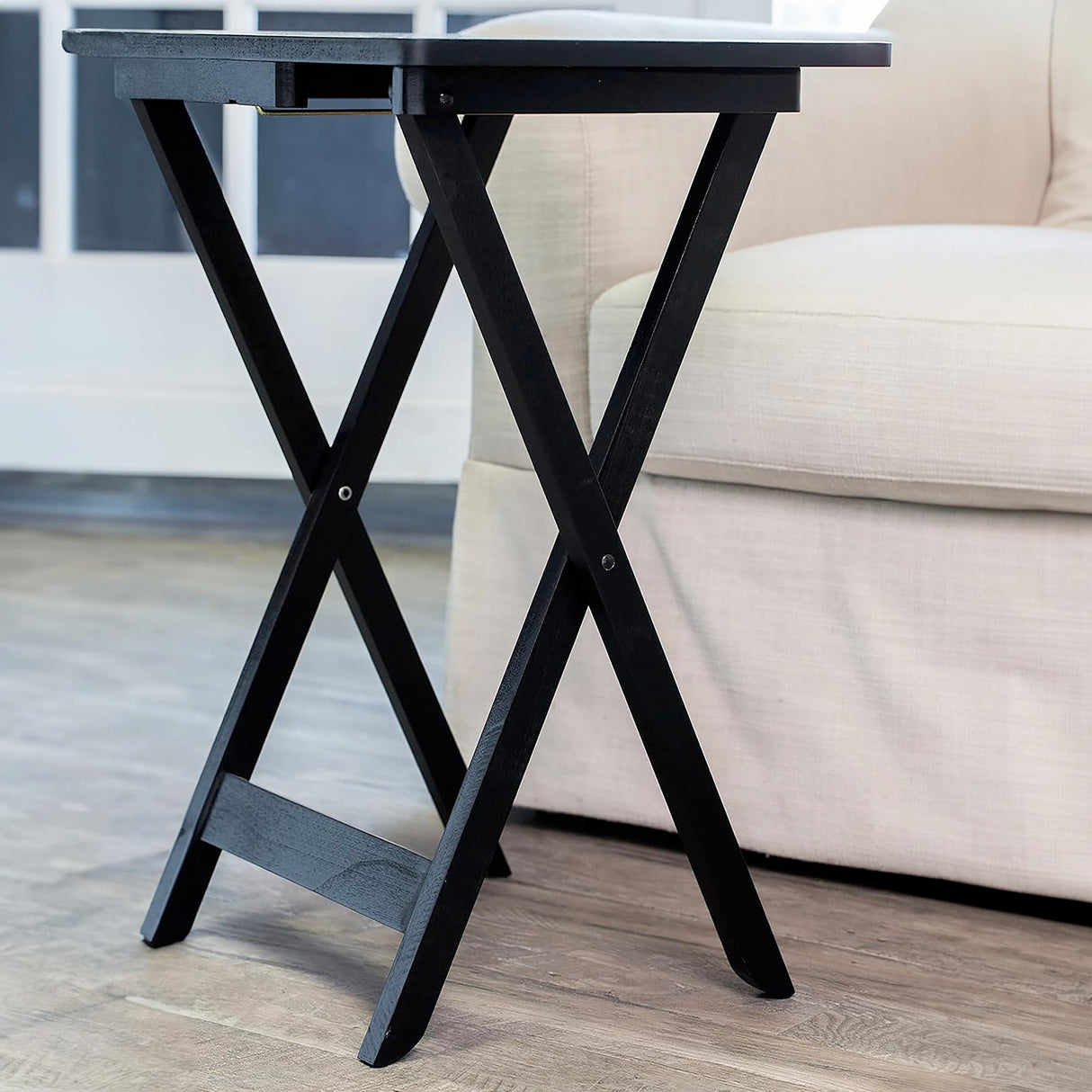 Wine Label Classic TV Trays Table | Set of 4 | Rectangular Folding Couch Trays