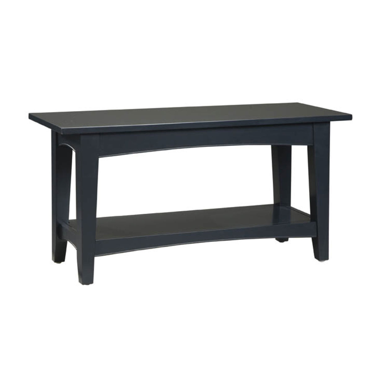 Furniture Shaker Cottage Bench with Shelf, 36" W, Charcoal Gray