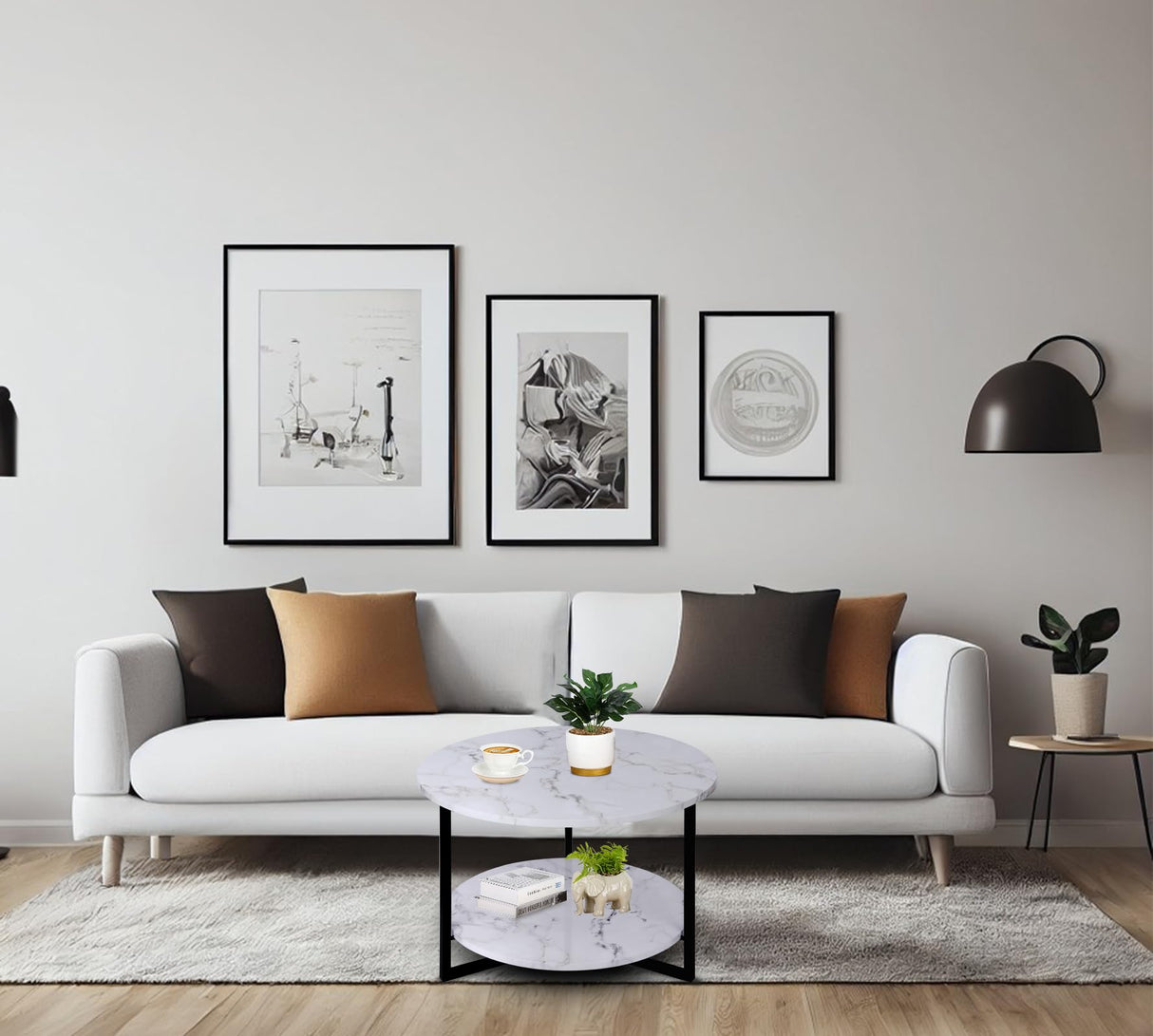 Modern Coffee Table,Faux Marble Tables for Living Room