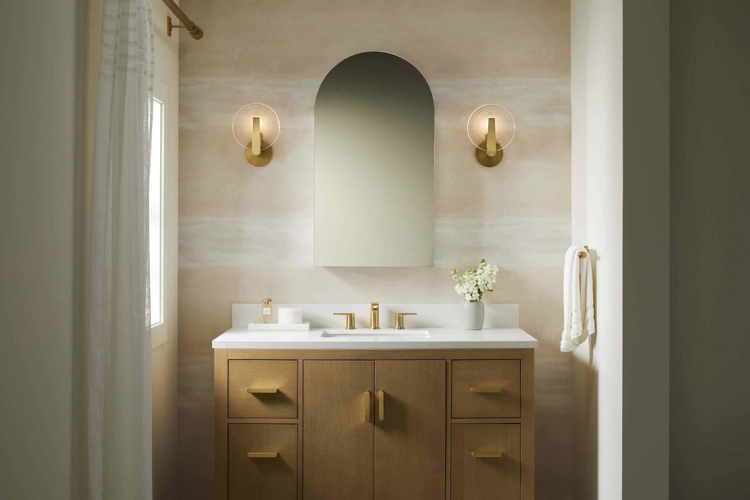 Embark Medicine Cabinet, Deep Storage with Adjustable Shelves and Arch Mirrored Door,