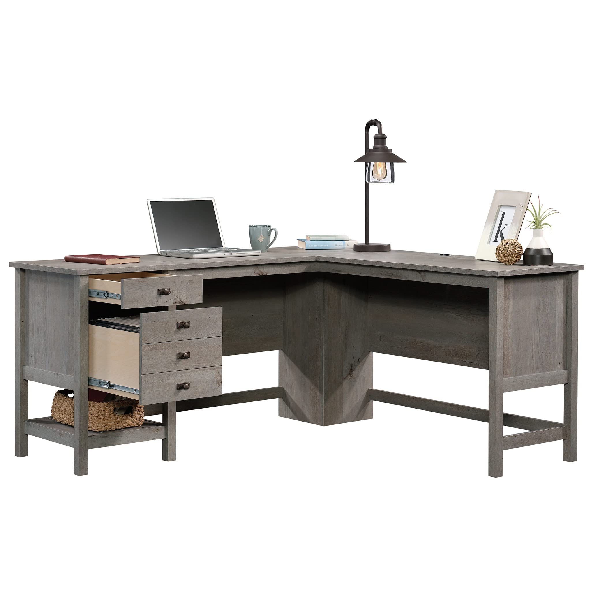 Cottage Road L-Desk, L: 65.12" x W: 58.66" x H: 29.76