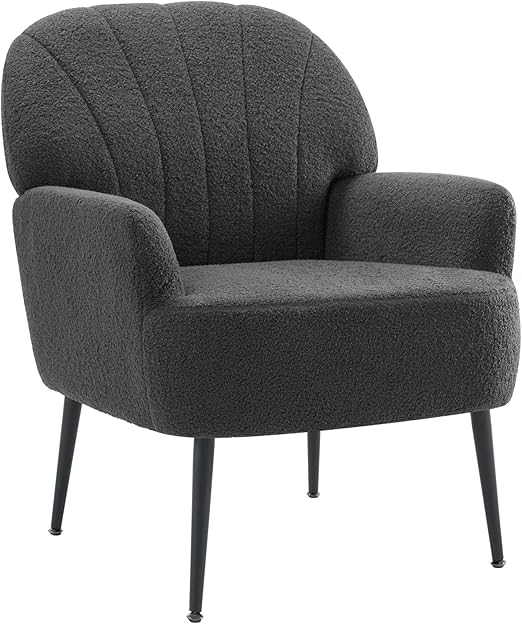 Accent Chair for Living Room, Button Velent Armchair, Single Sofa Chair with Arms