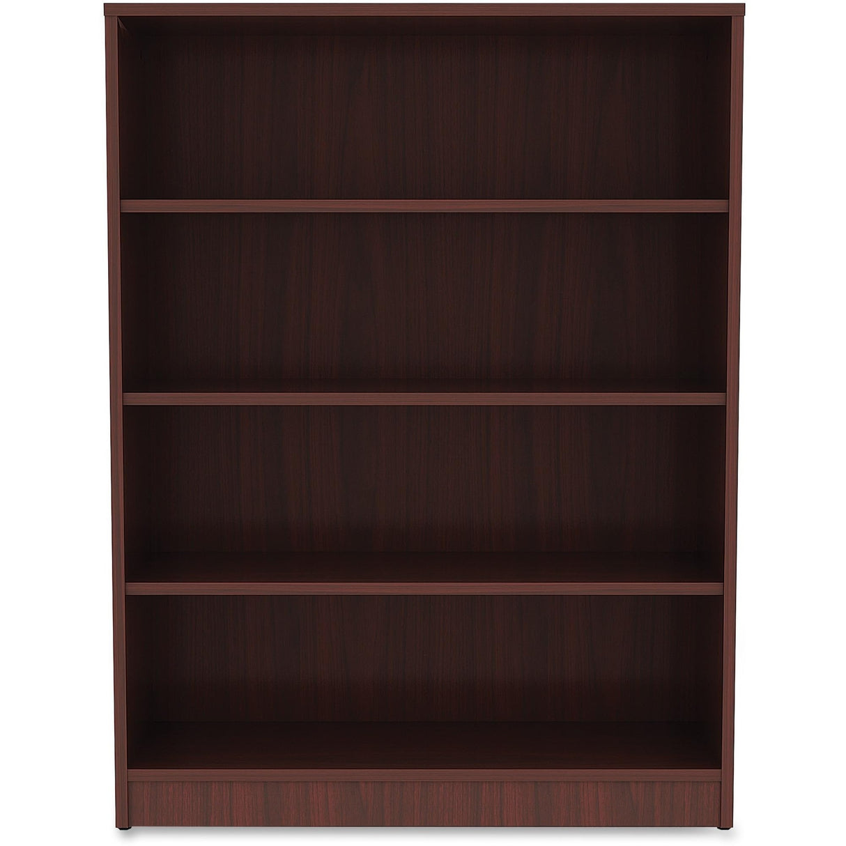Lorell Mahogany Laminate Bookcase, 48" x 36" x 12"