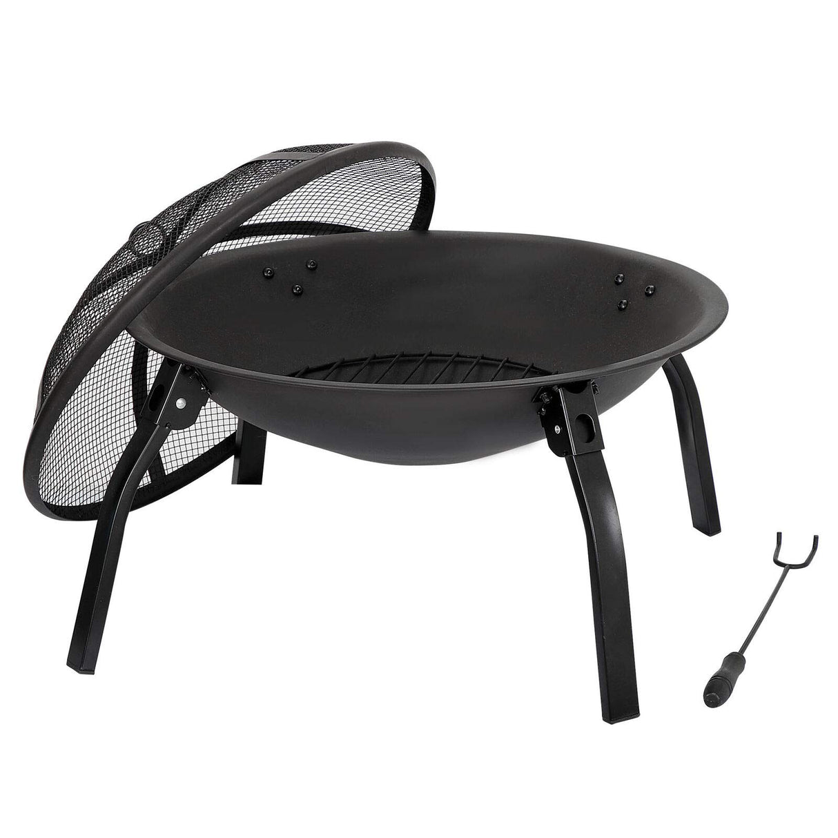 Maxi 22" Folding Burning Fire Pit Outdoor Heater Backyard Patio Stove Fireplace - Bircata