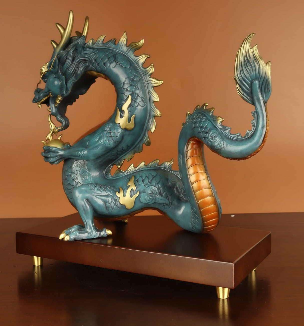 Pure Copper Dragon Statues - Dragon Figurine, Chinese Dragon Statue, Dragon Decor