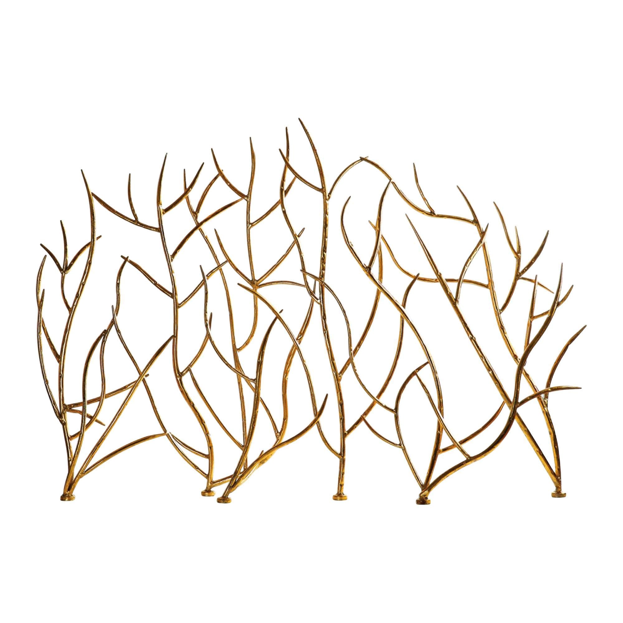 Gold Branches - 47 inch Decorative Fireplace Screen - 47 inches wide by 6.3 inches deep
