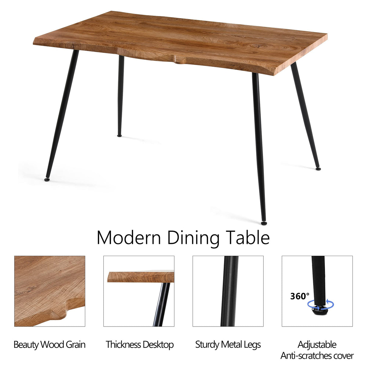 Modern Dining Table Set for 4,Durable Home Table with Chair,Stylish Rectangular Dining