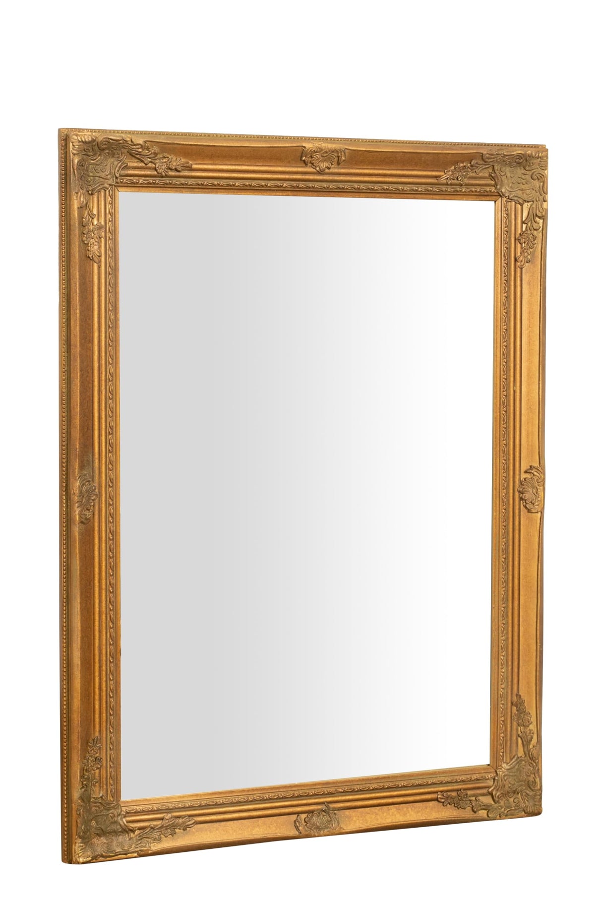 Wall Mirror Bathroom and Bedroom 64 x 84 x 5 cm – Wall Entrance Mirror with Hooks – Gold Mirror