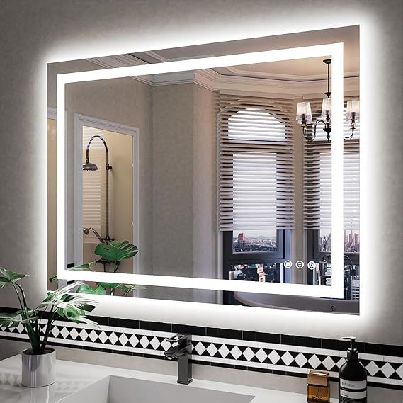 40x30 Dimmable LED Bathroom Mirror with Anti-Fog & Memory Function
