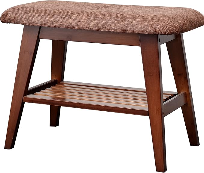Shoe Rack Bench, Bamboo Entryway Bench