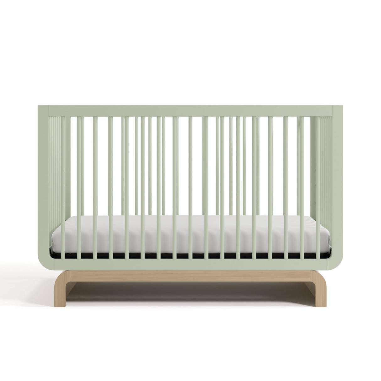 Santorini Deluxe 5-in-1 Convertible Crib with Bonus Toddler Guardrail (Sage with Driftwood) – GREENGUARD Gold Certified, Includes Toddler Guardrail, Fits Standard Crib Mattress