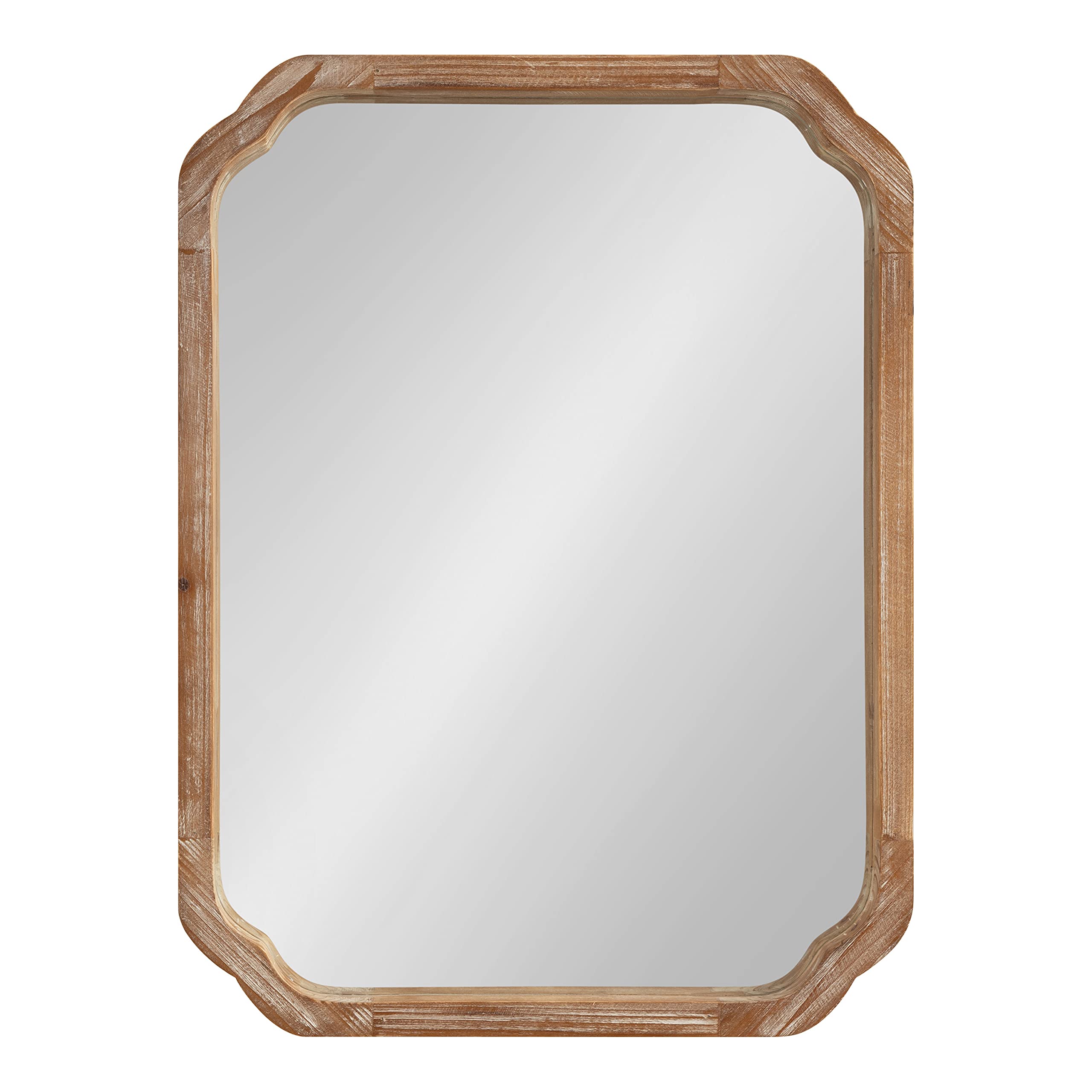 Marston Farmhouse Rectangle Wall Mirror, 18 x 24, Rustic Brown, Decorative Rustic Mirror