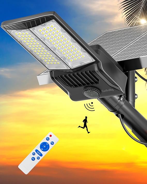 SL-9800W Solar Street Lights Outdoor, 650000LM Commercial Parking Lot Light Dusk