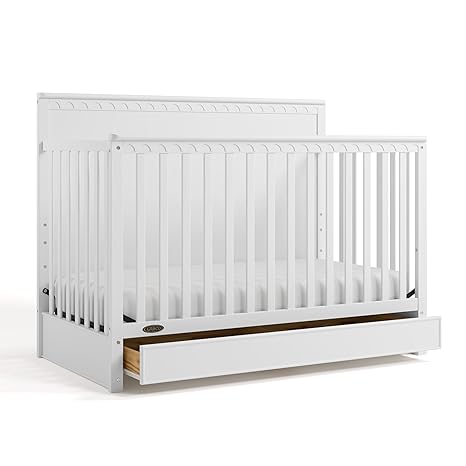 5-in-1 Convertible Crib with Storage Drawer (Hazelnut) – GREENGUARD Gold Certified Baby