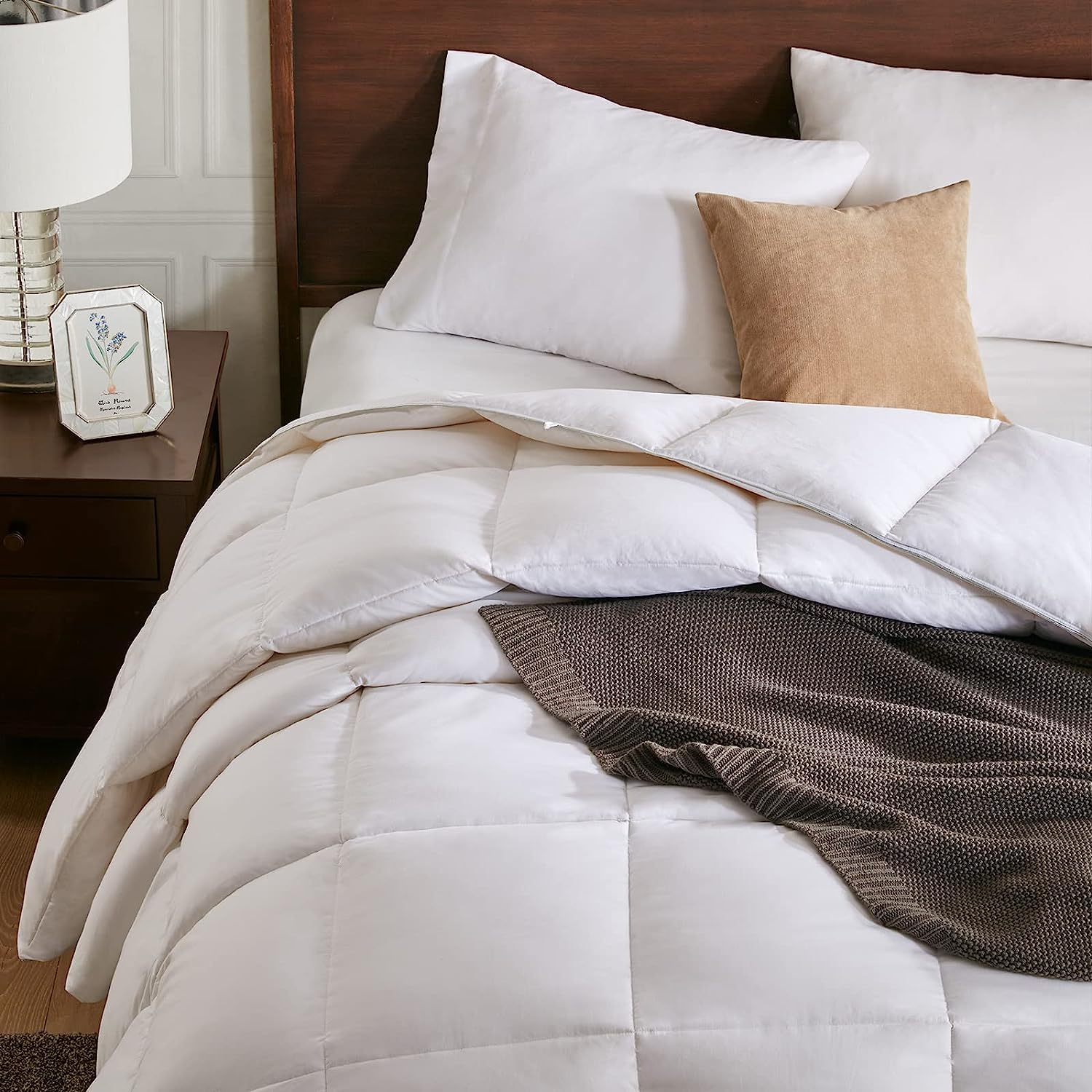 Down Feather Fibers Comforter King Size - Ultra-Soft Extra Fluffy Hotel Collection Duvet