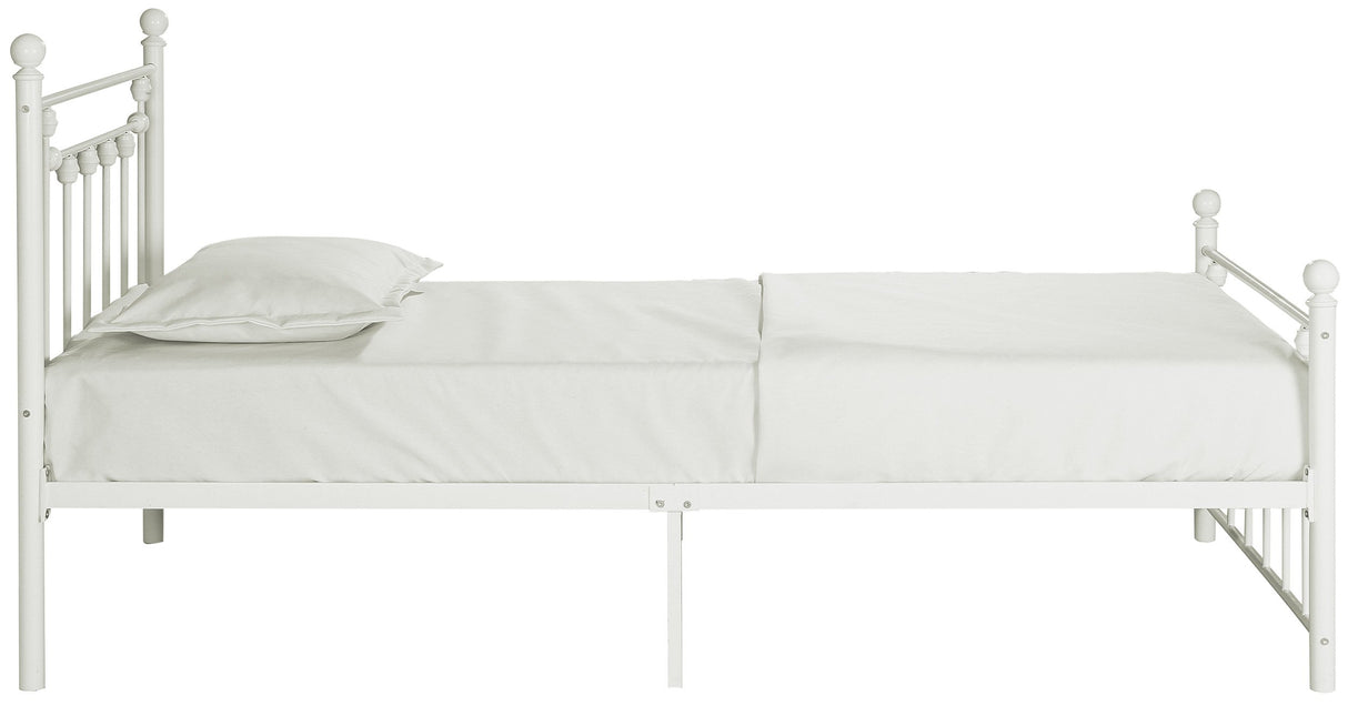 Lia Metal Platform Bed, Twin, White