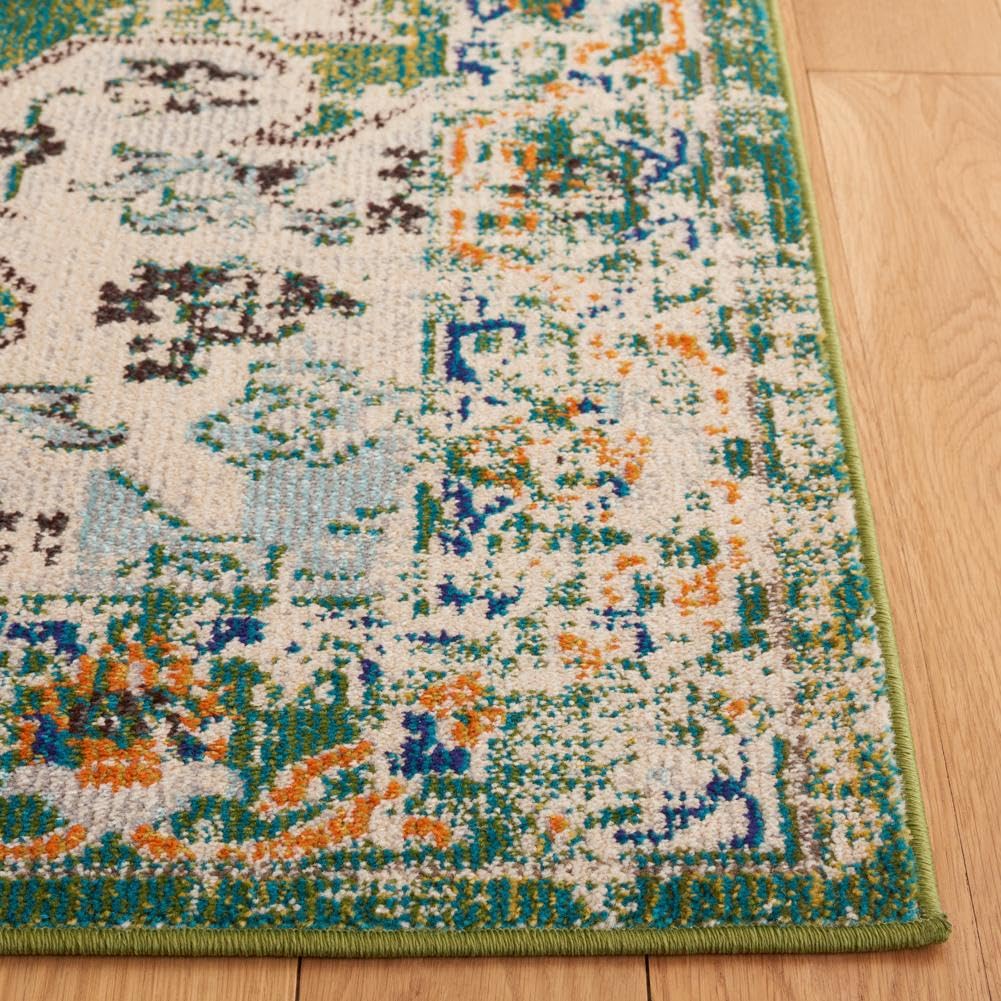 Madison Collection Area Rug - 8' x 10', Green & Aqua, Transitional Design