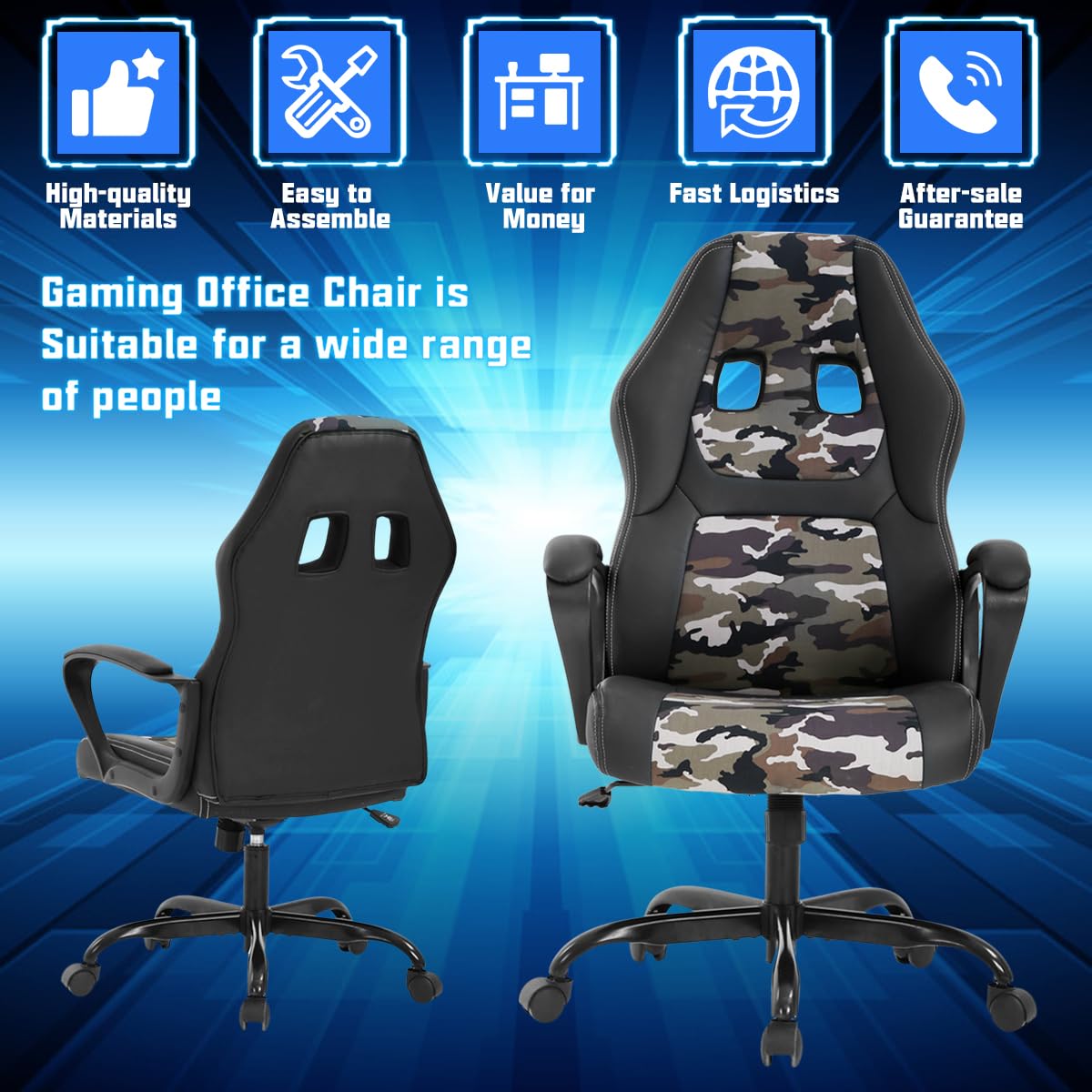 Gaming Chair PC Computer Chair Office Chair for Adult Teen Kids