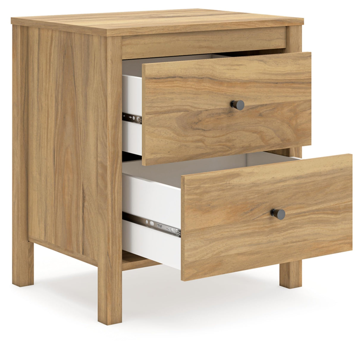Bermacy Casual 2-Drawer Nightstand with Straight Legs, 24.37" Tall, Light Brown