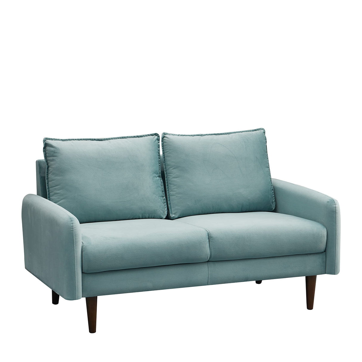 Velvet Loveseat Mid-Century Modern Sofa Tufted Couch with Wooden Legs for Living