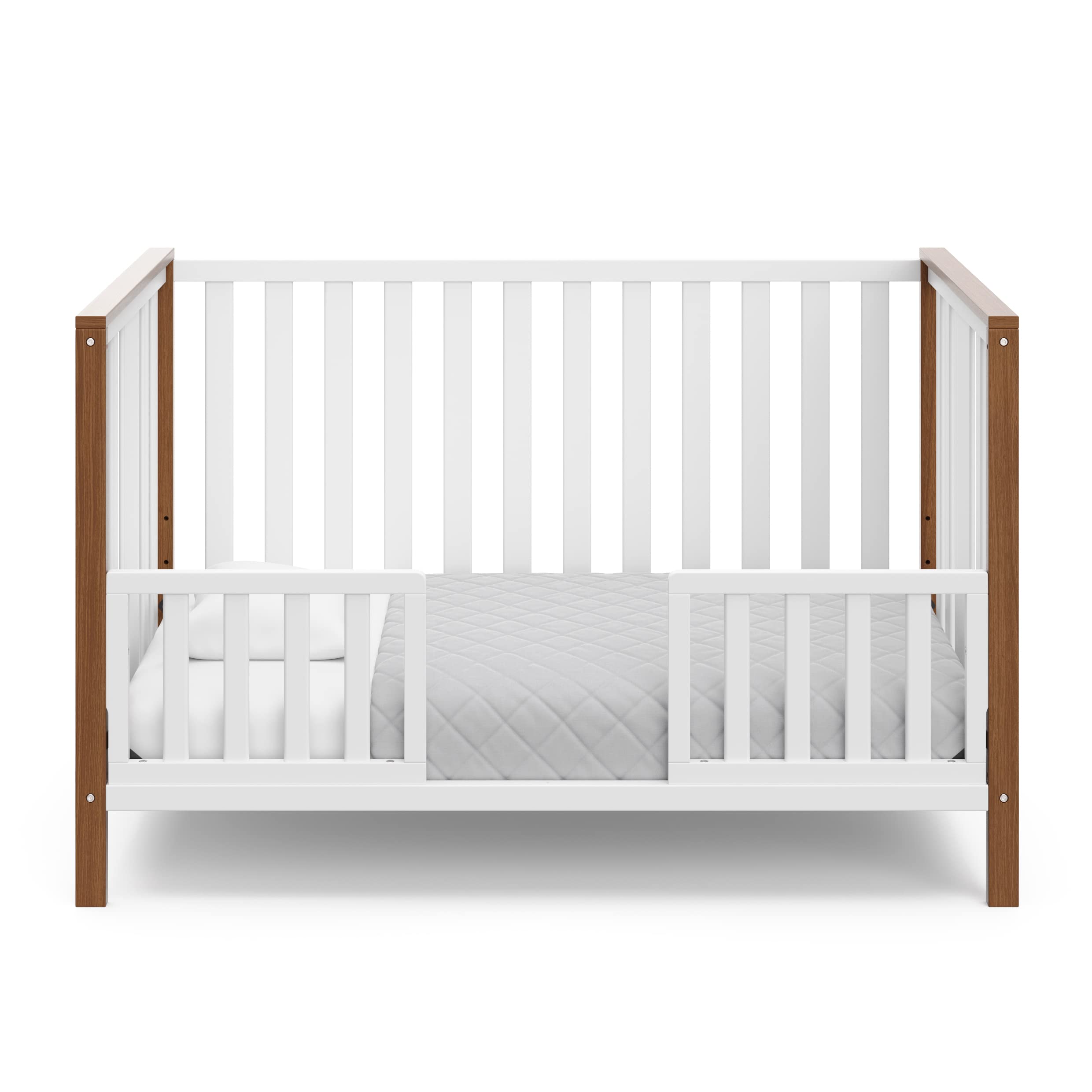 4-in-1 Convertible Crib (White with Vintage Driftwood) – GREENGUARD Gold