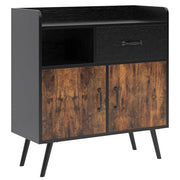 Storage Cabinet with 1 Drawer 2 Doors 1 Open Shelves, Free Standing Cupboard