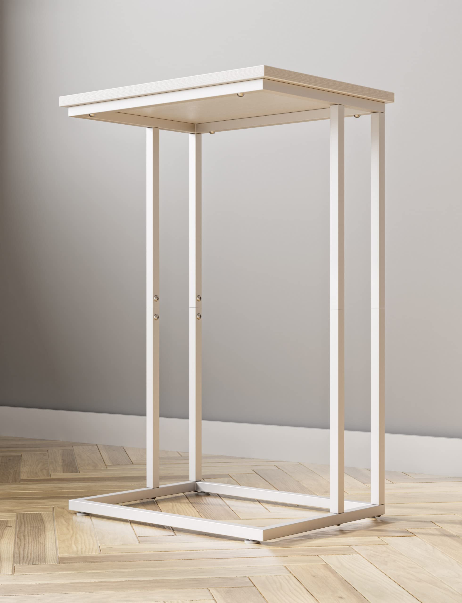 Wide C Side Table,C Couch Table with Metal Frames, Small Snack End Table