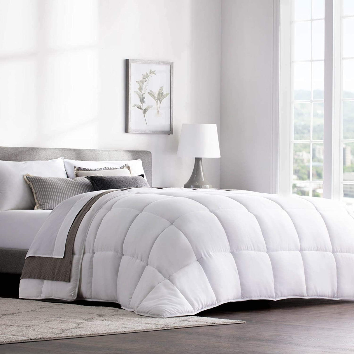 Comforter Duvet Insert Twin White Quilted Down Alternative All Season Microfiber - Twin - Box Stitched