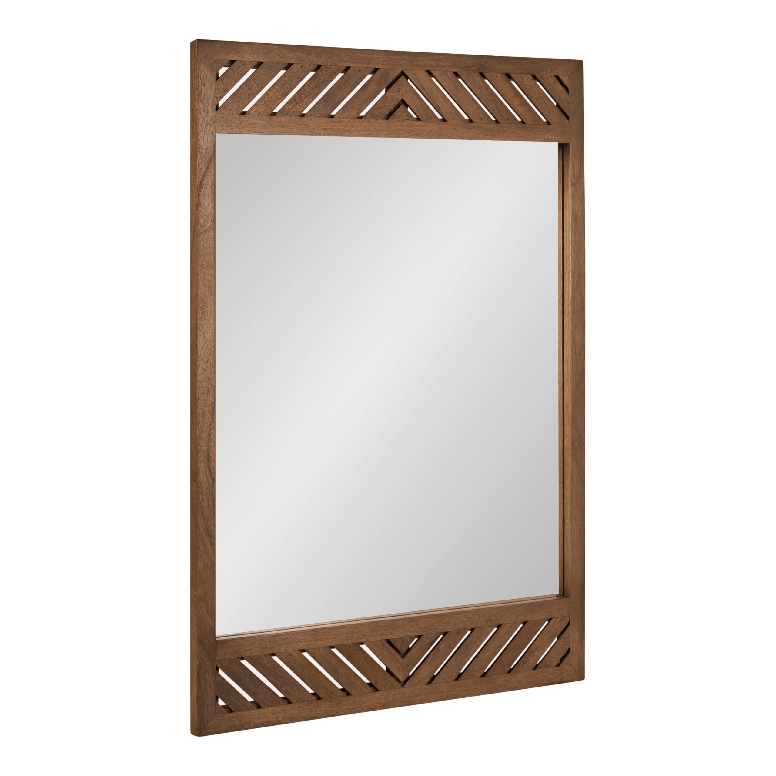 Mezzeta Modern Wooden Chevron Rectangle Wall Mirror