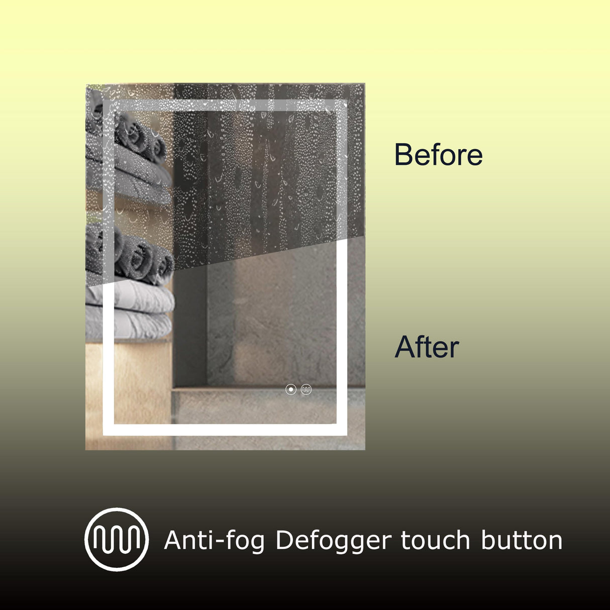 LED Vanity Mirror with Lights 24x18 Inch - Dimmable Wall Mounted Bathroom Mirror