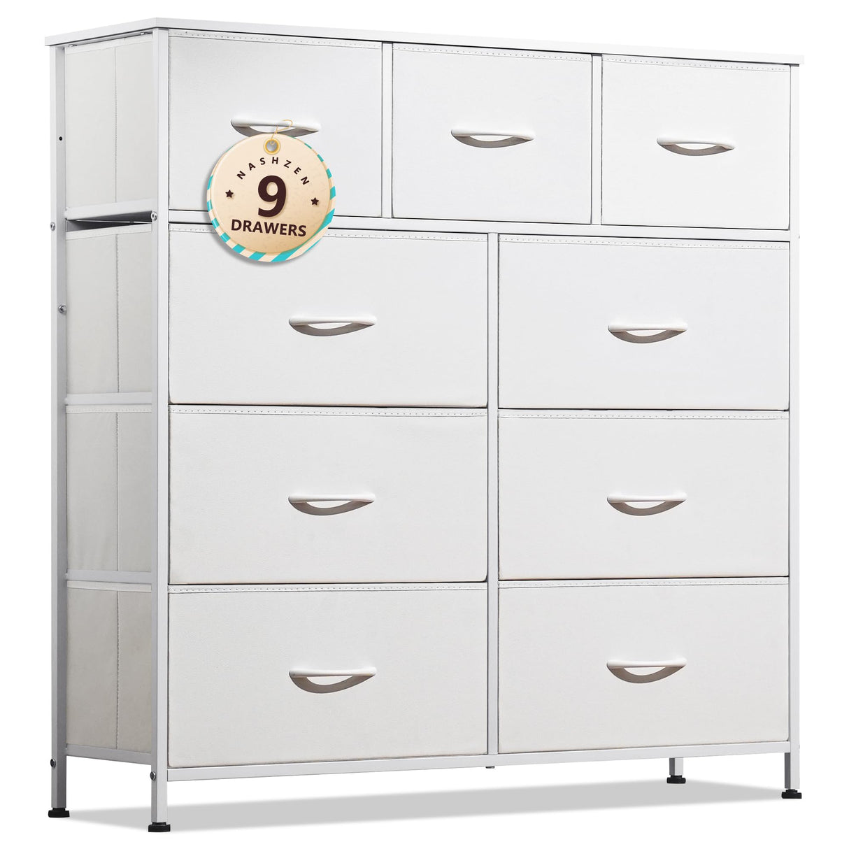 Dresser for Bedroom with 9 Drawers, Tall Fabric Chest of Drawers Storage Organizer