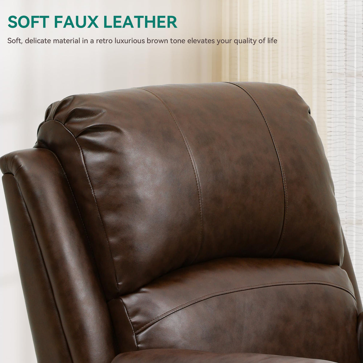 Yitahome 360° Swivel Rocker Recliner Chair – Faux Leather with Adjustable Backrest