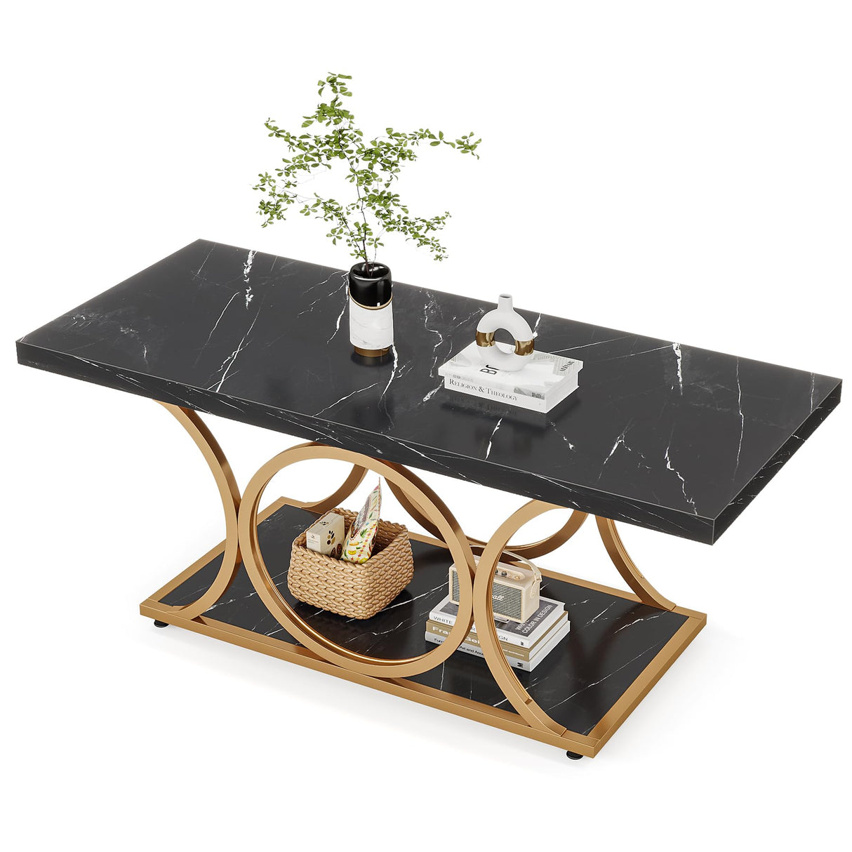 Rectangle Coffee Table, 47.24-inch Modern Coffee Tables for Living Room