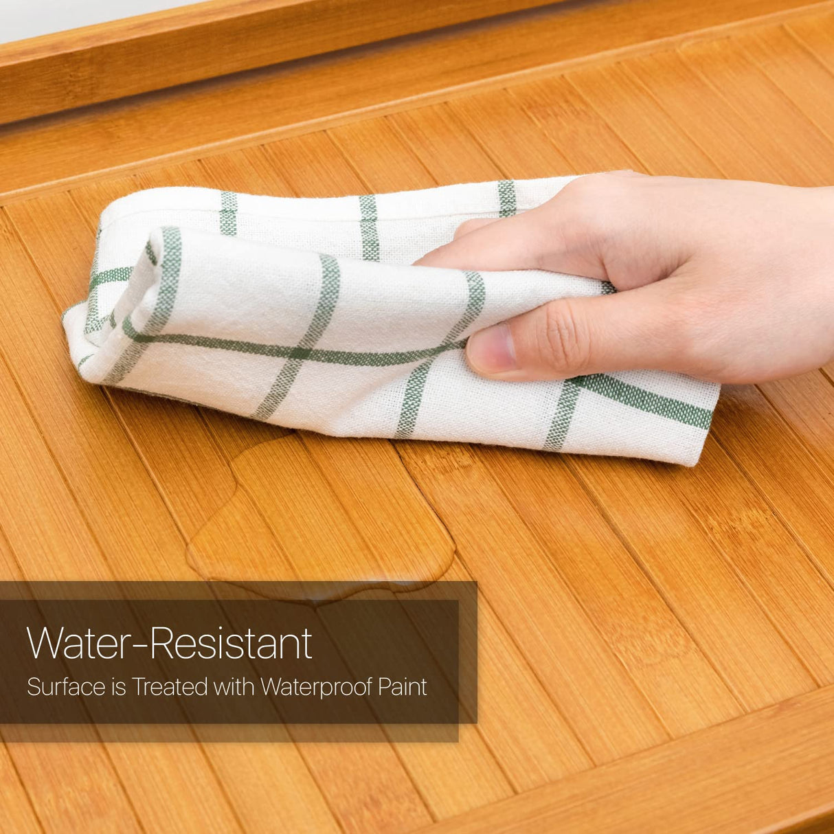 MoNiBloom 4 Tier Book Cabinet with Acrylic Doors Bamboo Display Bookshelf Organizer Stand for Student Room Living Room Home Office, Brown