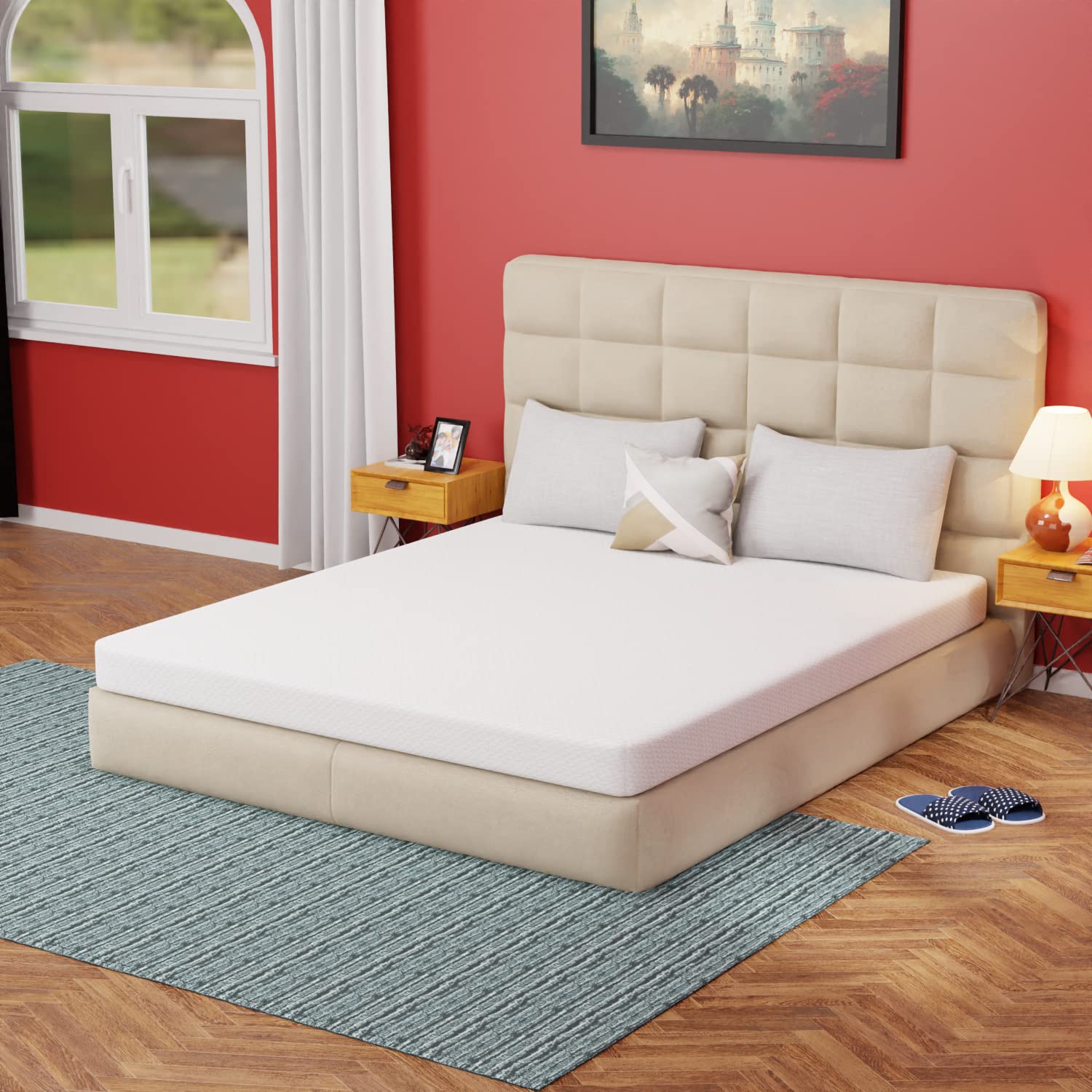 5 Inch Memory Foam Mattress Cooling Gel Green Tea Infused Mattress