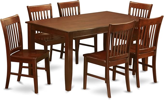DUNO5-MAH-W 5 Piece Dining Room Table Set Includes a Rectangle Kitchen Table and 4