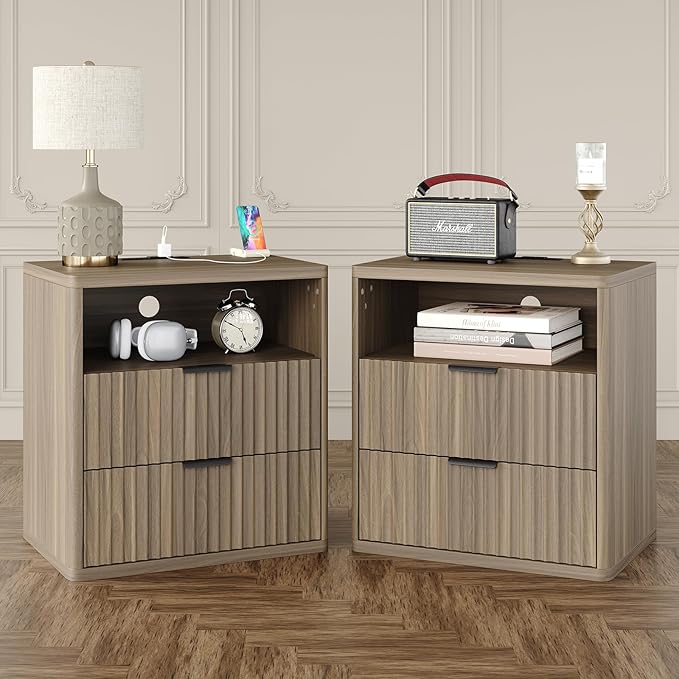 Night Stand, 22.7'' Fluted Nightstand