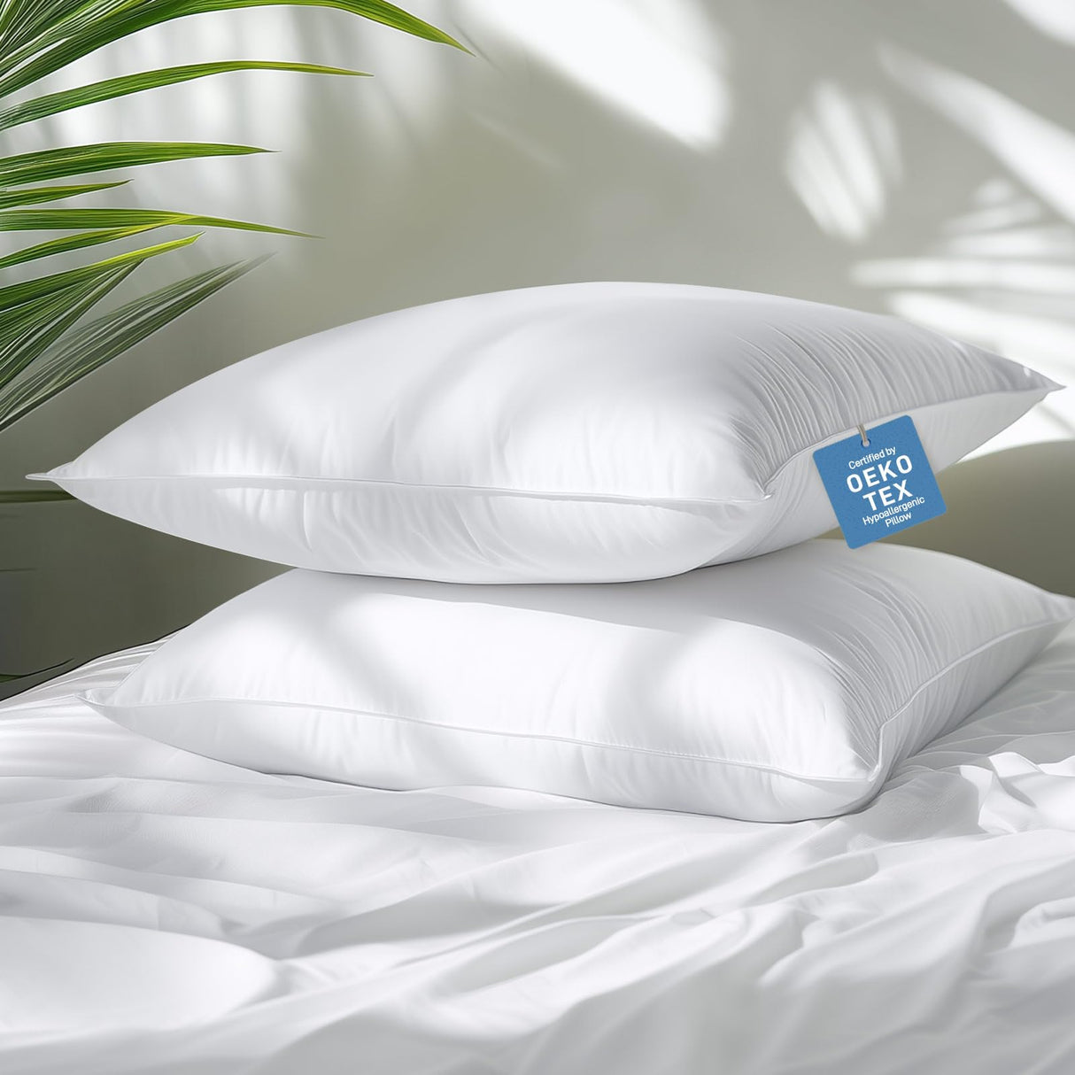 Bamboo Viscose Shell, Soft Queen/Standard Size Bed Pillows Set of 2