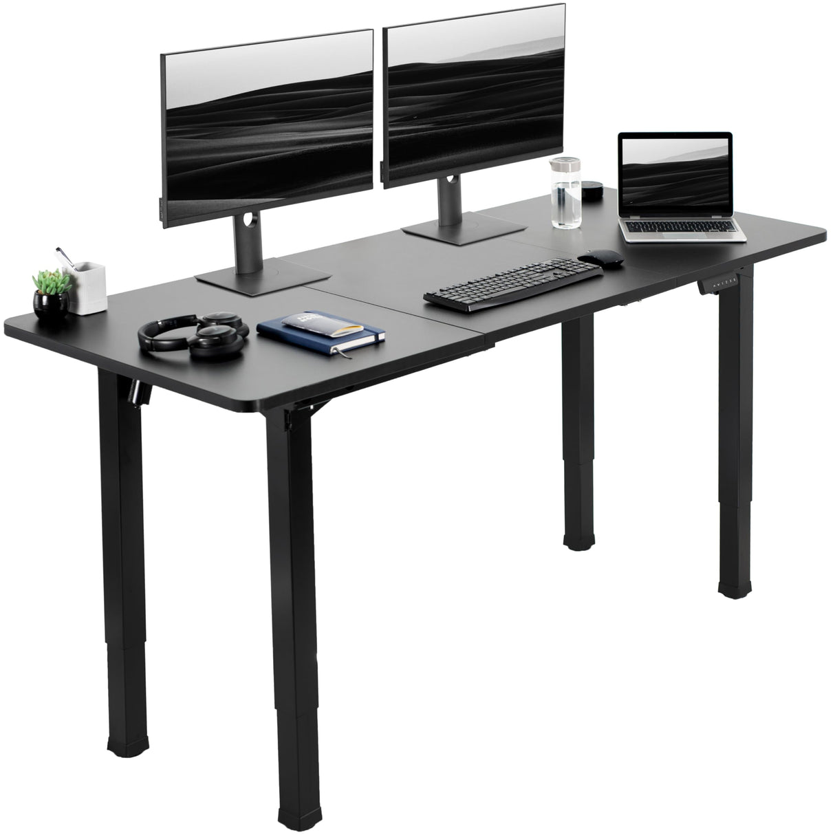 Electric Height Adjustable 71 x 30 inch Memory Stand Up Desk, Black Extra Deep Table Top