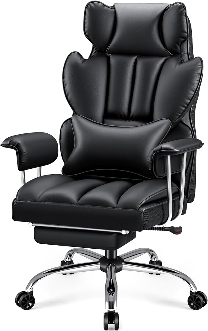 Big and Tall Executive Office Chair with Lumbar Support Leather Computer Chairwith