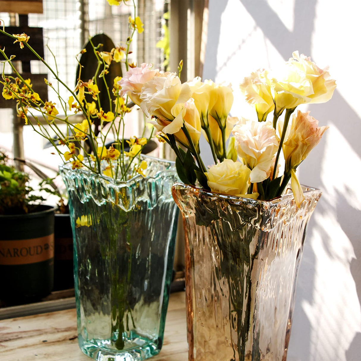 Crystal Clear Glass Flower Vase for Home Wedding Moden Centerpieces Decorative