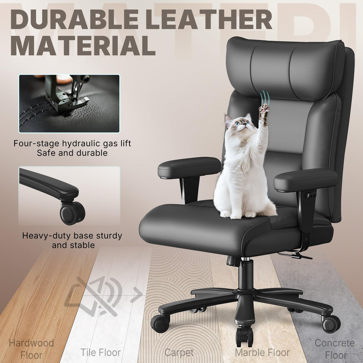 Ergonomic Big and Tall Office Chair - 750lbs Capacity High Back Executive Chair