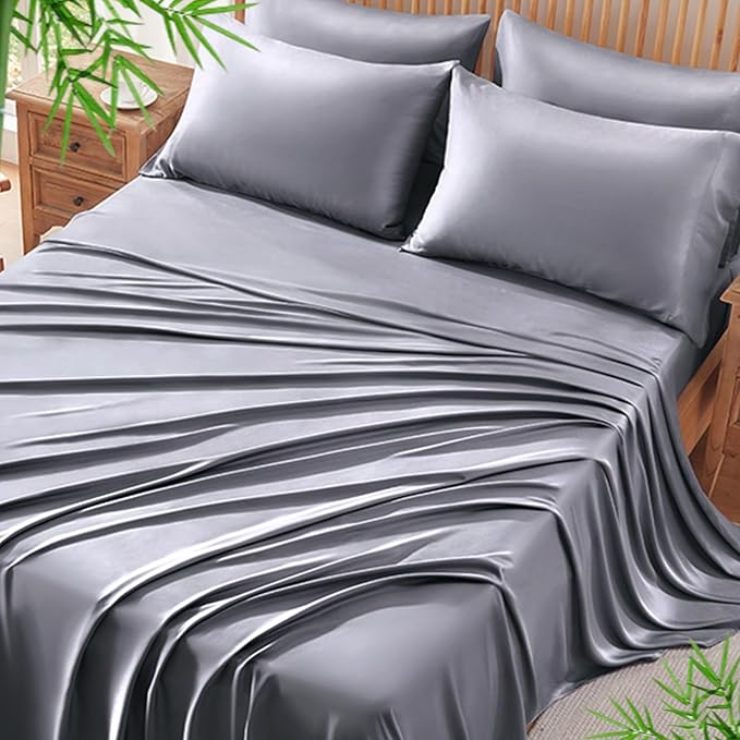 Cooling Quick-Dry Bed Sheets Set 6 Pieces(Light Green, King)