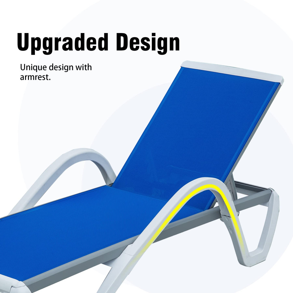 Patio Chaise Lounge Adjustable Aluminum Pool Lounge Chairs