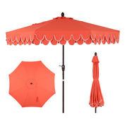 UMB1002A Tracy 9 ft. Classic MidCentury Scalloped Fringe Market Patio Umbrella