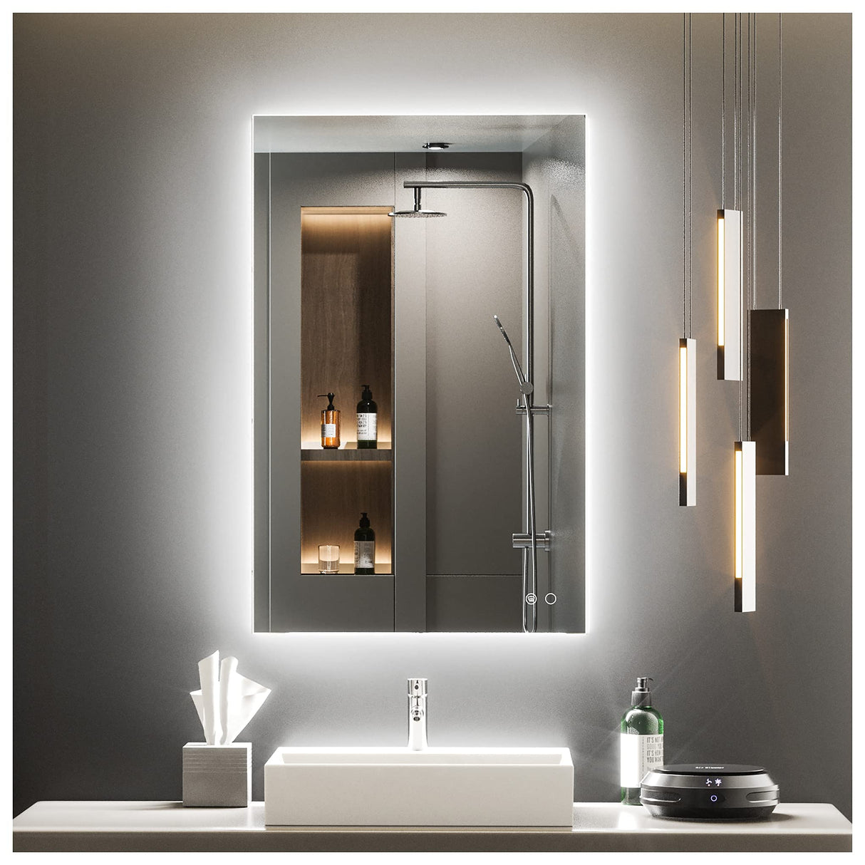 LED Bathroom Mirror, LED Mirror Lighted Bathroom Mirror