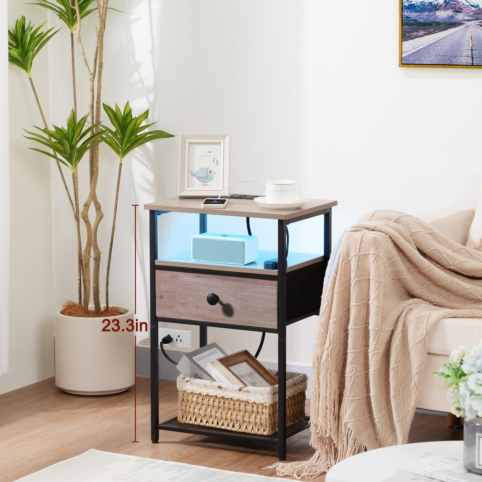 Night Stand Set 2, LED Nightstand