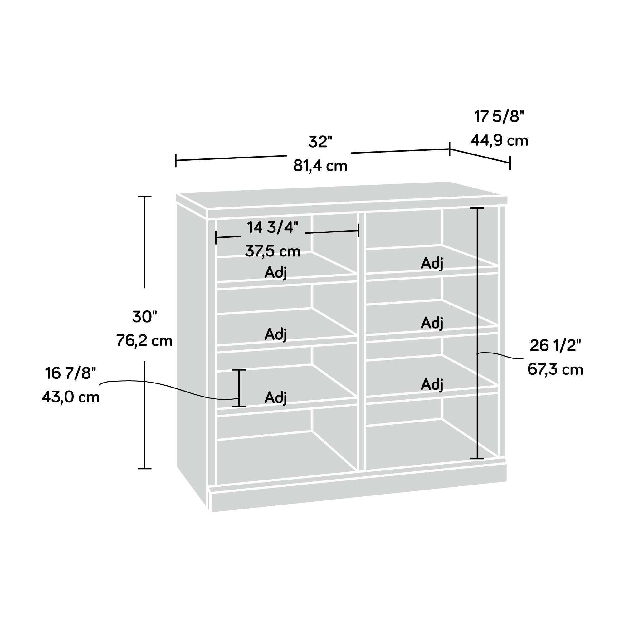 Craft Pro Series Open Storage Cabinet, L: 32.05" x W: 17.69" x H: 30.00", White finish